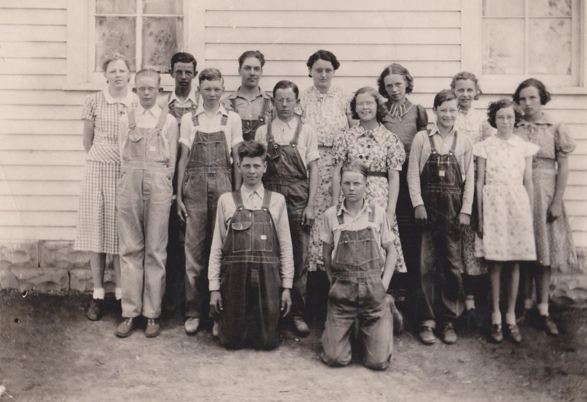 new england school students 1937 near herman no longer exists 001